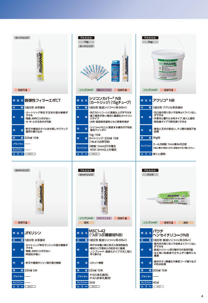 シャープ化学工業製品カタログ